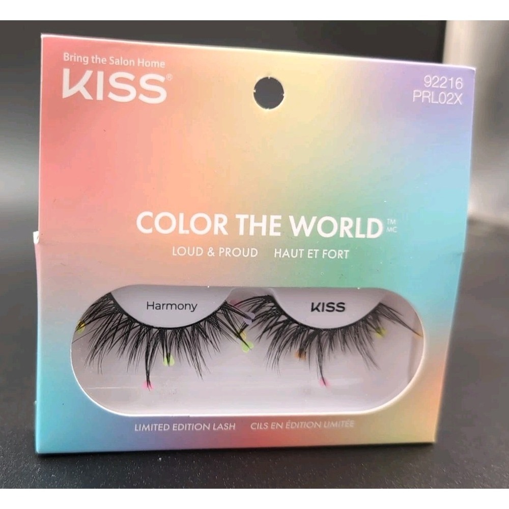 Kiss Color the world Strip False Eyelashes Fun Color Fake Lashes with hearts